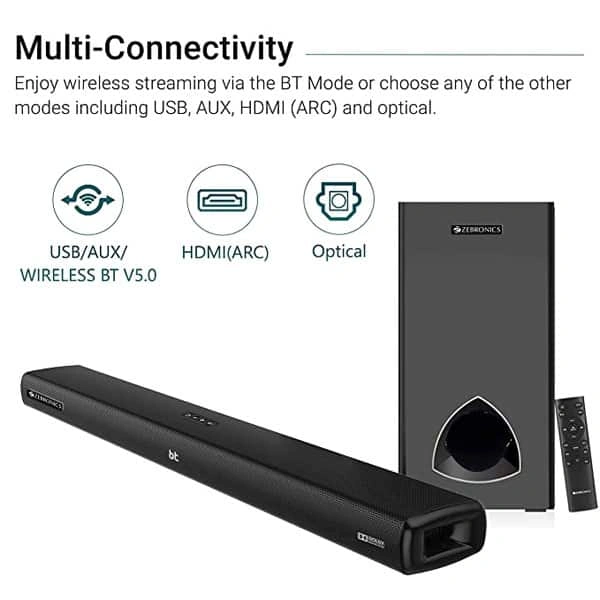 Zebronics Zeb-JUKEBAR 9001 PRO Dolby, 120W Multimedia soundbar with subwoofer