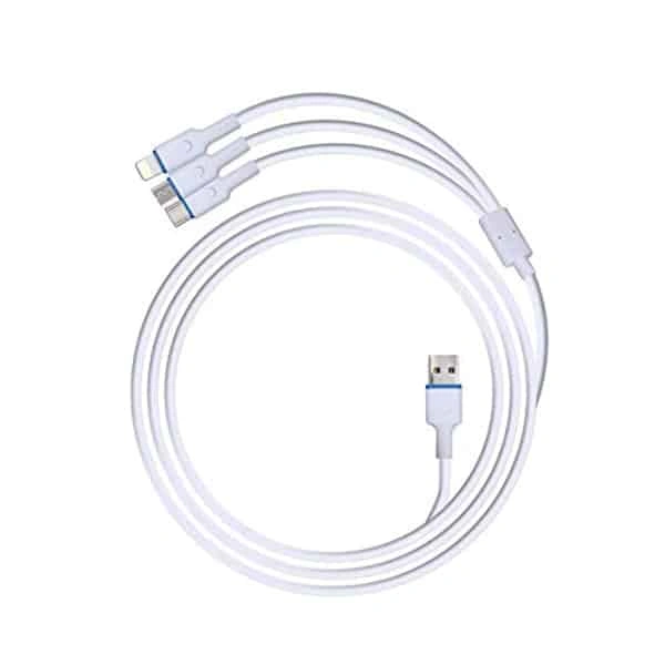 Zebronics Zeb-UMLCC1201 3 in 1 Cable (Micro USB, c Type and Lighting Cable)