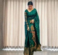Copper Xuta Mix Poly Paat Mekhla Sador