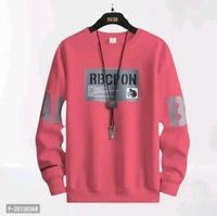 Cotton Blend Printed Round Neck Tees For Men - Free