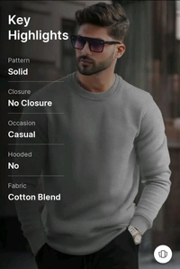 Men Stylish Full Sleeve Solid Sweatshirt  - M L XL