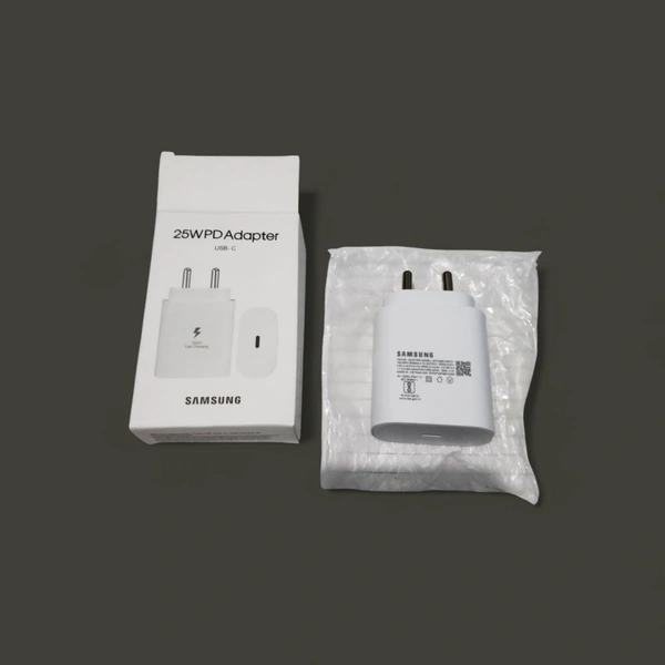 Samsung Mobile Charger PD 25 WATT Original - White, C Type Charger