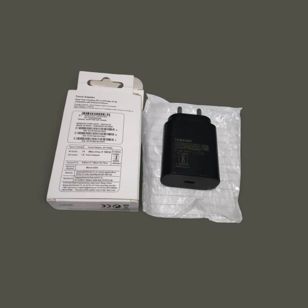 Samsung Mobile Charger PD 25 WATT Original - White, C Type Charger