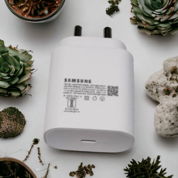Samsung Mobile Charger PD 25 WATT Original - White, C Type Charger