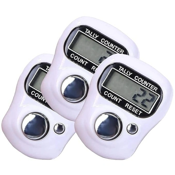 A2P Mini Hand Tally Finger Ring Counting Device, Jap Counting Device for Mantra Jaap, Digital Head Electronic Tally Counter, 5 Digit (99999) Counter, 1 Pc, Multicolor