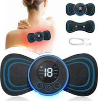 Body Massager Machine for Pain Relief Wireless Vibrating Massager 8 Mode & 19 Strength Level EMS Massager Mini Massager Butterfly Massager for Shoulder, Legs, Neck, Back Massager (1pcs)