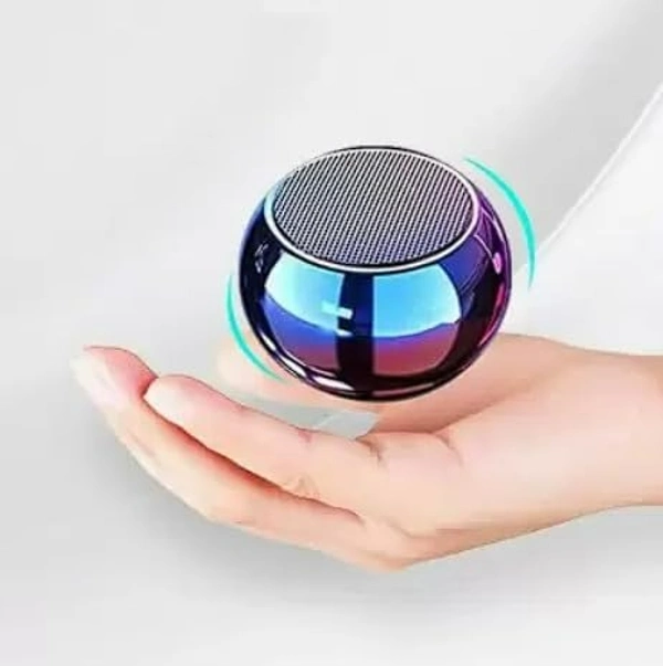 A2P Ultra Mini Wireless Bluetooth Speaker with Heavy Metal Electroplating Round Speaker | Wireless Power Button Controlled, 60 Min Running Battery & No Charging Cabale Pack of 1 (Random Multicolor)