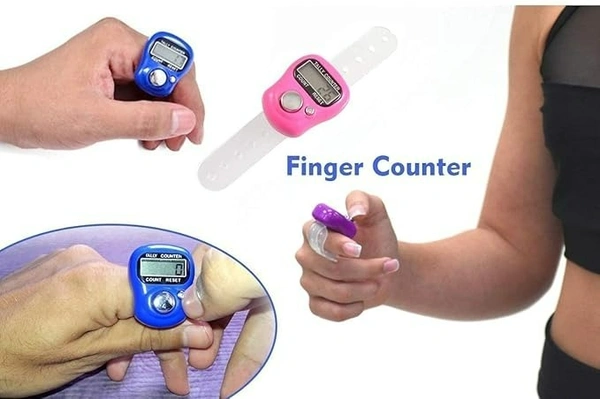 A2P Mini Hand Tally Finger Ring Counting Device, Jap Counting Device for Mantra Jaap, Digital Head Electronic Tally Counter, 5 Digit (99999) Counter, 1 Pc, Multicolor
