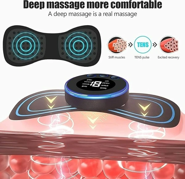 Body Massager Machine for Pain Relief Wireless Vibrating Massager 8 Mode & 19 Strength Level EMS Massager Mini Massager Butterfly Massager for Shoulder, Legs, Neck, Back Massager (1pcs)