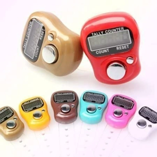 A2P Mini Hand Tally Finger Ring Counting Device, Jap Counting Device for Mantra Jaap, Digital Head Electronic Tally Counter, 5 Digit (99999) Counter, 1 Pc, Multicolor