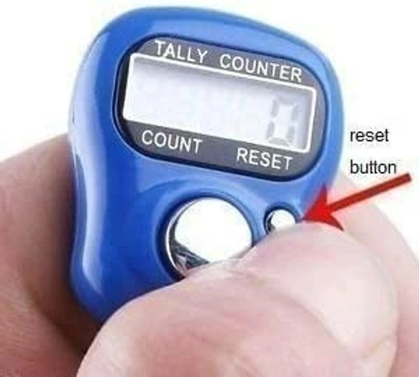 A2P Mini Hand Tally Finger Ring Counting Device, Jap Counting Device for Mantra Jaap, Digital Head Electronic Tally Counter, 5 Digit (99999) Counter, 1 Pc, Multicolor