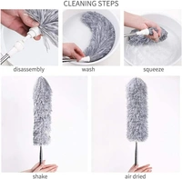Upgraded Long Handle Microfiber Feather Ceiling Duster for Dust Cleaning with extendable Pole 30-100 Inch with Anti Scratch Bendable Head Brush for Cleaning High Cobweb Stick high Ceiling Fan