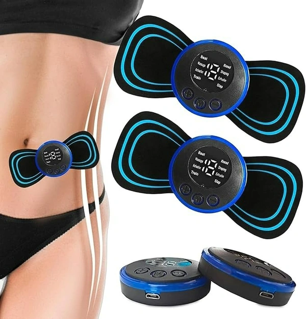 Body Massager Machine for Pain Relief Wireless Vibrating Massager 8 Mode & 19 Strength Level EMS Massager Mini Massager Butterfly Massager for Shoulder, Legs, Neck, Back Massager (1pcs)