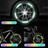 A2P 3D Reflective Luminous Tire Rim Wheel Sticker Stripe for Car, Motorcycle, Cycling Bike, Night Glow Reflection (Small Size: 9 x 0.7 Cm), Multicolour Colour 20