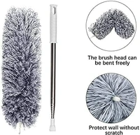 Upgraded Long Handle Microfiber Feather Ceiling Duster for Dust Cleaning with extendable Pole 30-100 Inch with Anti Scratch Bendable Head Brush for Cleaning High Cobweb Stick high Ceiling Fan