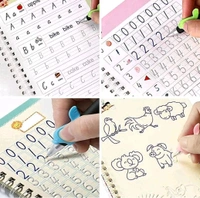 A2P  Magic Practice Copybook, (4 Book + 10 Refill) for Preschoolers with Pen, Magic Calligraphy Copybook Set Practical Reusable.