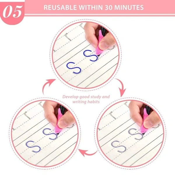 A2P  Magic Practice Copybook, (4 Book + 10 Refill) for Preschoolers with Pen, Magic Calligraphy Copybook Set Practical Reusable.