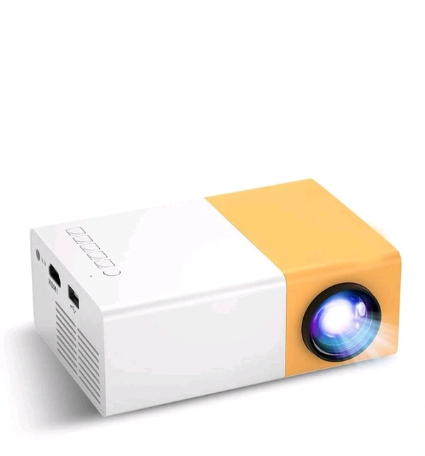 A2P UC 500 Projector, 400LM Portable Mini Home Theater LED Projector with Remote Controller, 3500 lm LED Corded Projector UC500 Support HDMI, AV, SD, USB Interfaces (MP51) White - Yellow, 10000027
