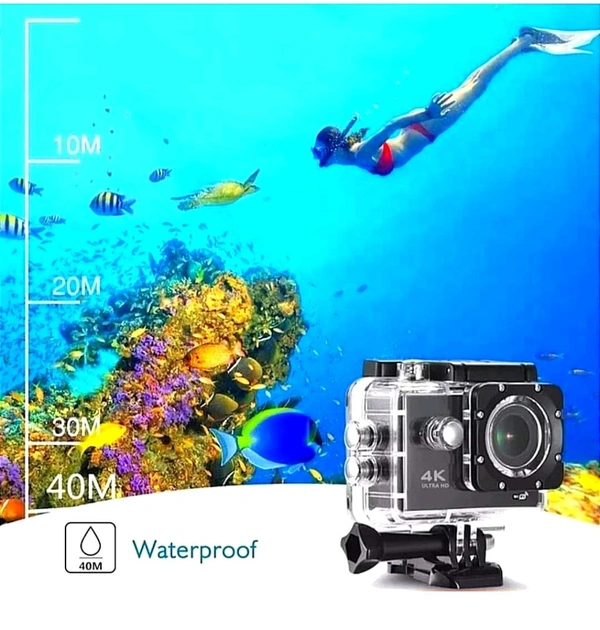 A2P Smart 4K Camera 30Fps Action Digital Camera Ultra Hd Underwater Digital Camera 170 Degree Wide Angle 98Ft Waterproof Digital Camera (4K Ac) Black Roller Camera. - Black, 10000028