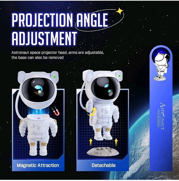BIG Size A2P Cynlink Acrylonitrile Butadiene Styrene Star Night LED Light,Astronaut Projector With Remote/Timer,Kids Room Decor,Aesthetic Galaxy Projector For Bedroom,Gift For Kids And Adults Room Decor,White - White, Big