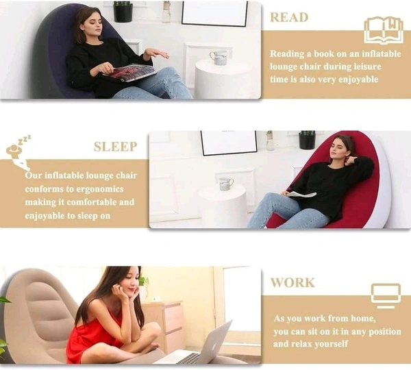 A2P Inflatable Sofa, For Adults And Children. Travelling, Hall, Bedroom, Gallary And Useful For Many Purposes - Gray, XXXL