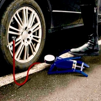 A2P Car, Tubeless Tyre, Bike, Bicycle - Multipurpose Portable Heavy Quality Air Foot Pump Heavy Compressor Sports Cylinder Tyre Inflator with Pressure Gauge. - Blue, Heavy Pump, 1