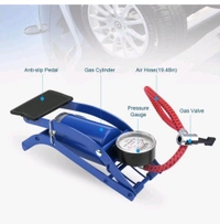 A2P Car, Tubeless Tyre, Bike, Bicycle - Multipurpose Portable Heavy Quality Air Foot Pump Heavy Compressor Sports Cylinder Tyre Inflator with Pressure Gauge. - Blue, Heavy Pump, 1