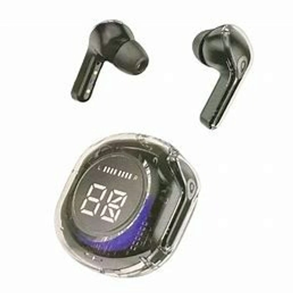 Ultrapods Pro TWS Wireless Bluetooth in Ear Earbuds Transparent Design with Digital Display, HiFi Stereo Gaming Headphones Headset with Built-in Mic - Gray