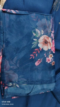 Blue Embroidery Work Set  - Royal Blue, L