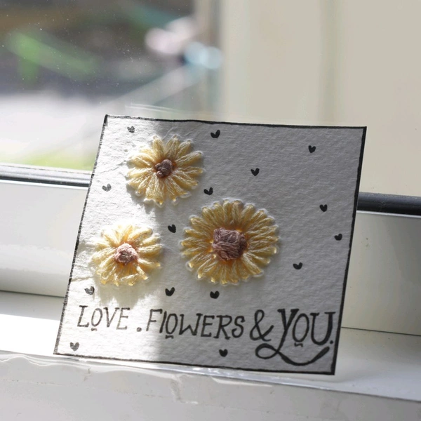 "Love Flowers And You" DIY Thread card.