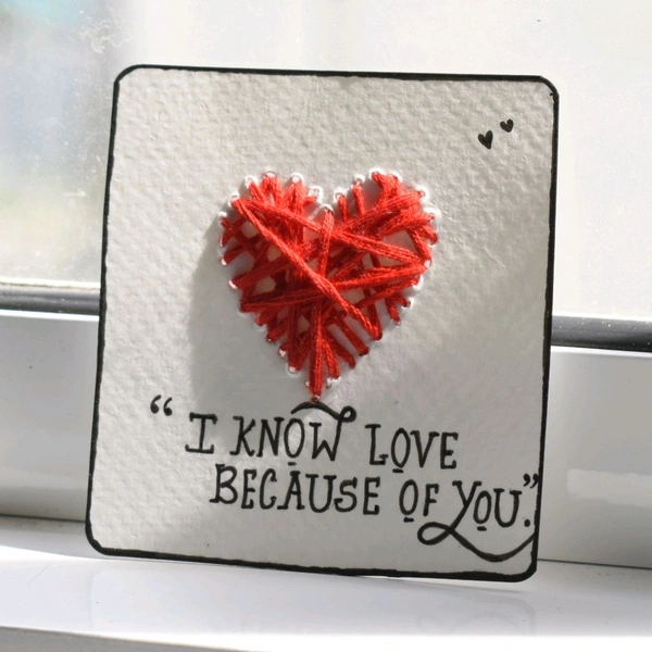 "Heart Themed Cards" DIY Thread Card. - Guardsman Red