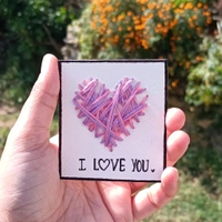 "Heart Themed Cards" DIY Thread Card. - Guardsman Red
