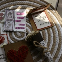 Birthday Gift Hamper. 5 Cards and a flower Bouquet. Polaroid Photos Can Be Added Too.