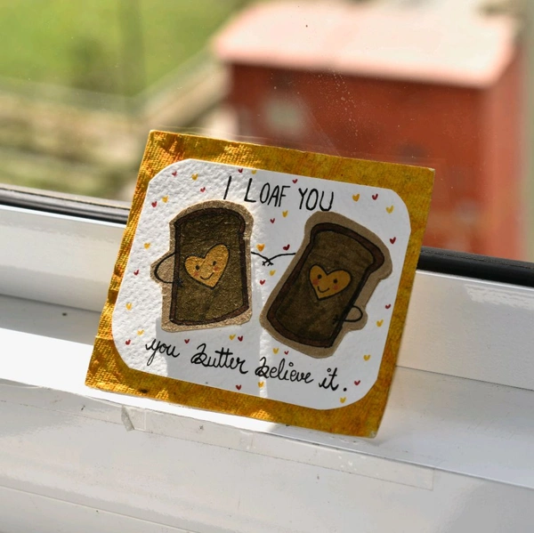 I Loaf- You. Pun Card.