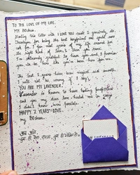 A Handwritten Letter Card. Comes With 4-5 Small Cards, A Message Card And Polaroid Photos. (22-24 Cm In Length).