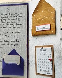 A Handwritten Letter Card. Comes With 4-5 Small Cards, A Message Card And Polaroid Photos. (22-24 Cm In Length).