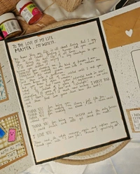 A Handwritten Letter Card. Comes With 4-5 Small Cards, A Message Card And Polaroid Photos. (22-24 Cm In Length).