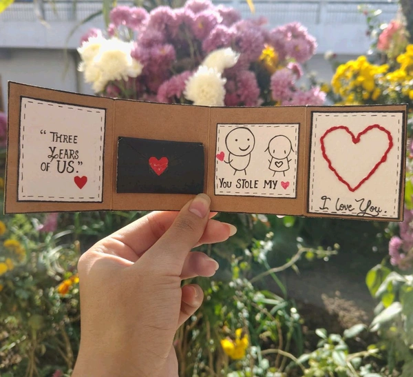 Vintage Fold Card. Comes With Personalised Message And Thread Card.