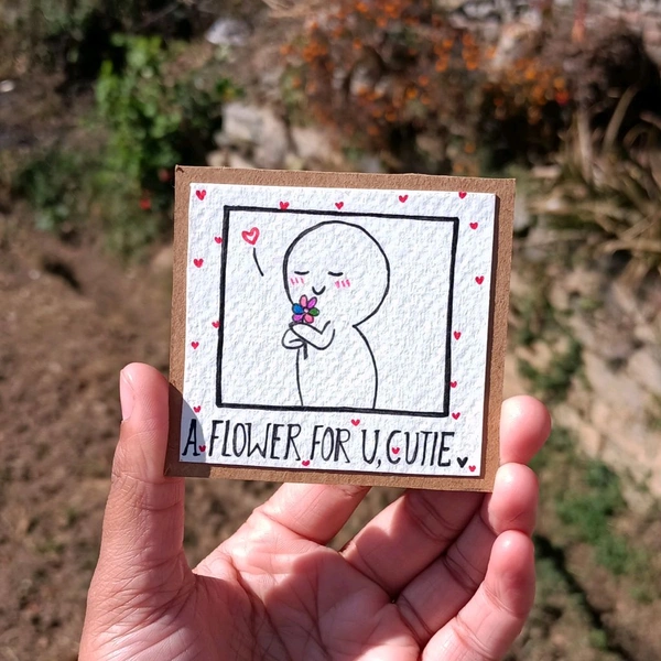 A Flower For You Cutie, Fun Card.