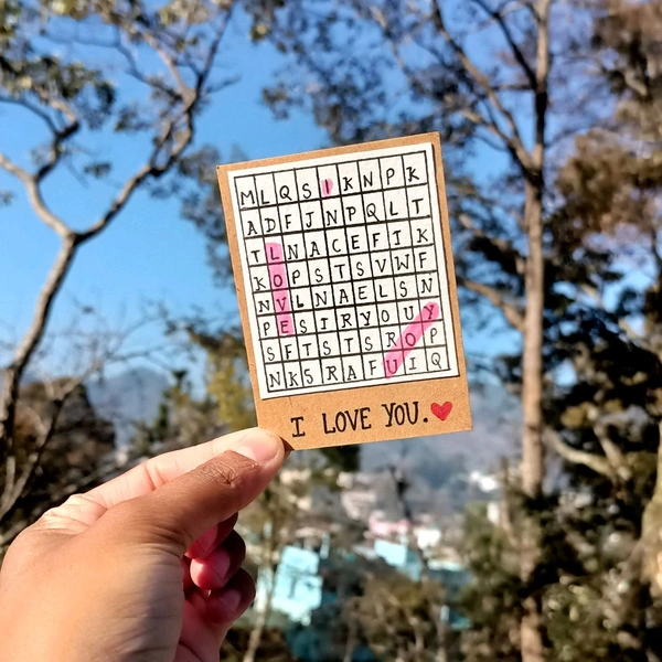 Jumble Letters, I Love you Card.