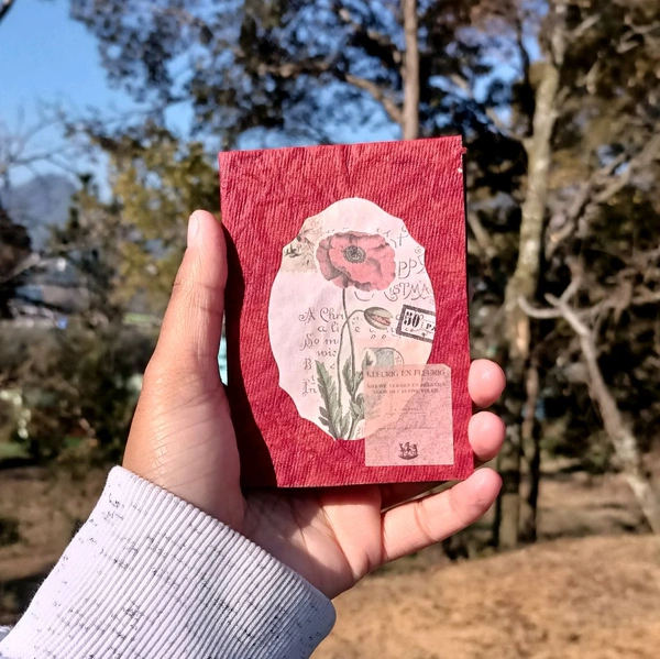 Red Thread Love Card. Has A Chinese Proverb And A Red Stitched Thread.