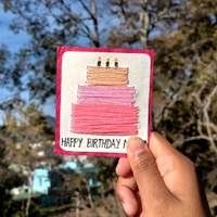 Happy Birthday Card. Birthday Cake Theme Card.
