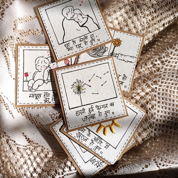Heartfelt Gift Hamper. 6 Cards With Sweet Poetry Lines.