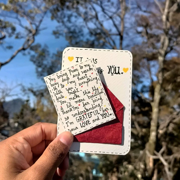 25-30 Words Message Card. Has A Red Envelope. Love Card.
