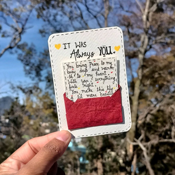 25-30 Words Message Card. Has A Red Envelope. Love Card.