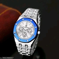 Modern Men Analog Watch – Alloy Strap, Quartz Movement - Royal Blue