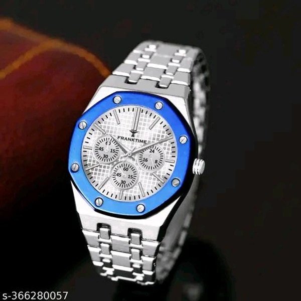 Modern Men Analog Watch – Alloy Strap, Quartz Movement - Royal Blue