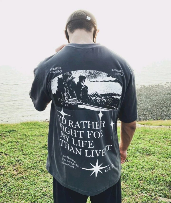Berserk / Vintage Charcoal Gray / Oversized T-Shirt - L