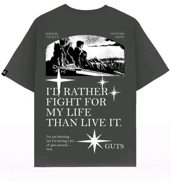 Berserk / Vintage Charcoal Gray / Oversized T-Shirt - L