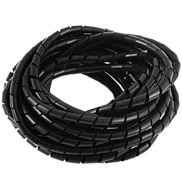 Sleeve 6mm Spiral Wrap Black  - White, 4mm